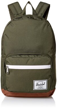 Herschel Pop Quiz Backpack, Dark Olive/Saddle Brown, Classic 22L