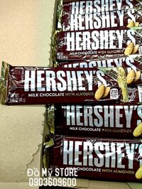 HERSHEY’S MILK CHOCOLATE WITH ALMONDS Socola sữa hạnh nhân nguyên 1 thanh(41g)