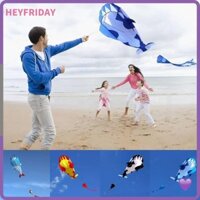 Heyfriday Diều Mềm, Đuôi Dài 2,2m Cá Voi Lớn / Diều Cá Heo, Bay Tốt Ripstop 100 Mét Diều Dây Nhựa Đồ Chơi Bay Trẻ Em & Người Lớn