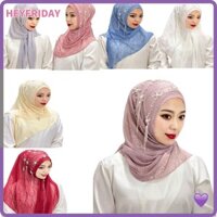 Heyfriday Khăn choàng hoa hạt Khăn quàng khăn trùm đầu Hijab Mũ đầu