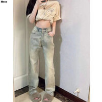 Heza quần ống rộng quần nữ jean Casual Cute Minimalist Xu hướng WNK23A1172 31Z240730