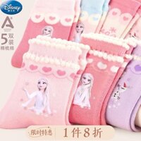 Hf Disney Bé Gái Tất Dày Mùa Xuân Thu Cotton Tất Chống Trơn Trượt Cotton Công Chúa Thời Trang Trẻ Em Mùa Đông Tất