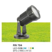 HF - RN 784 LED COB 5W: Đèn pha ngoài trời LED 5W - KT: Ø75mm x W85mm x H135mm - Ánh sáng Vàng/Trắng/XL