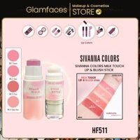 HF511 Má Hồng Dạng Thỏi Sivanna sBlush Stick Milk Touch Lip & Blush Stick