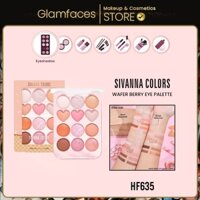 HF635 Bảng Phấn Mắt 12 ô Mịn Lì Kèm Nhũ Sivanna Colors Wafer Berry Eye Palette