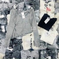 HFASHION Áo Body Nữ Dài Tay Xẻ Tà, Áo Thun Nữ Cổ Bèo Vạt Lệch 3 Màu G050