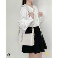 HFASHION Áo Sơ Mi Nữ Lụa Trắng Cổ Bèo Xếp Ly Dây Buộc Dài Tay F016