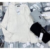 HFASHION Áo Thun Nữ Body Gân Cổ Tim Dài Tay Dáng Ôm 3 Màu G091