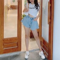 HFASHION Quần Short Jean Giả Váy Dáng Xòe Full Size V036