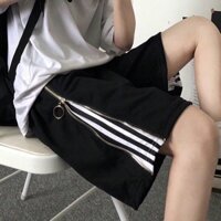 HFASHION Quần Short Nữ Khóa Hông 3 Sọc Unisex Chất Umi V032