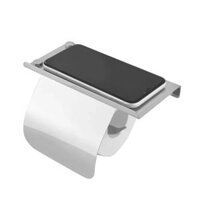 (HFBR) Modern Stainless Steel Wall Mount Toilet Paper Holder with Phone Shelf Roll Paper Holder Bathroom Fixture Bathroom