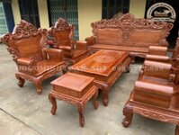 HG57 Bộ Bàn Ghế Hoàng Gia Gỗ Gõ 10 Món Chân 12 tay hộp ( Anh Bắc, Vĩnh Long )