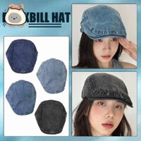 [Hgk] Mũ cao bồi cổ điển phong cách Denim, tuần hoàn đầu lớn có thể điều chỉnh, Mũ mỏ vịt thời trang và đa năng
