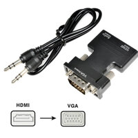 HGKK-HDMI Sang VGA 1080P HDMI To VGA Male Với Âm Thanh Stereo 3.5 Mm Cáp Cho Tivi loa Máy Tính Displayer Máy Chiếu
