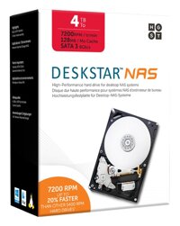 HGST DeskStar NAS 3.5" 4TB 7200 RPM 128MB Cache SATA 6.0Gb/s High-Performance Hard Drive for Desktop NAS Systems Retail Packaging 0S04005