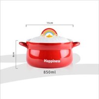 hh Bát Ăn Dặm Gốm Sứ,Bát Tô Sứ Có Nắp Đậy Hình Nồi Đỏ 850ml Goodbabyvn
