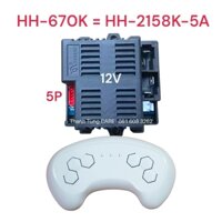 [HH670K] Mạch & Điều khiển từ xa Xe điện trẻ em HH-670K | HH670Y| 6V-12V chính hãng HongHui | 5 chân tín hiệu