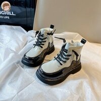 Hi Baby Fashion Children 's Patent Leather Platform Giày bốt Martin