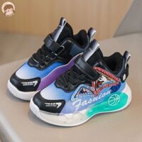 Hi Bé Trai Giày Thể Thao Thường Ngày Xuân Thu Trẻ Em Giày Bóng Rổ Da Người Nhện LED Giày Cho Trẻ Em