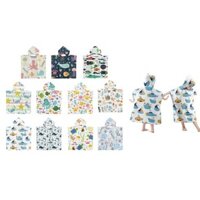 Hi Khăn tắm mũi bé chống nước Áo choàng tắm đi biển in hình đáng yêu