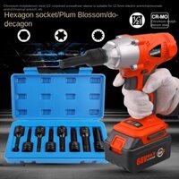 Hi-spec Lục Giác Ổ Cắm Loại Hoa Mai Bên Trong Lục Giác Mười Hai Góc Cyclone Air Gun Điện Bit Dụng Cụ