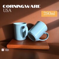 [Hiếm] CorningWare - Robin's Egg Blue - Combo 02 Cốc/ Ly Bằng Sứ Chịu Sốc Nhiệt Màu Xanh Lam Bơ