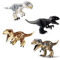 HIGBRE Set of 4 Large T-Rex Jurassic Indominus Dinosaur 11", Toys Building Blocks for Safe ABS Plastic, Carnotaurus Tyrannosaurs Action Figures...