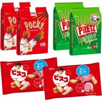 High quality products Directly from Japan [ Limited] Ezaki Glico Pocky Chocolate Large Bag, Pretz Salad Bag, Bisco Large Bag, 2 Each x 3 Types, 6 Assorted