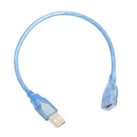 High Speed USB 2.0 Extension Cable Transparent Male To Female Cord - 0.3Meters