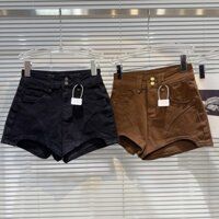 High Waist Slimming Retro Washed Coffee Color Denim Shorts for Women2024Autumn Sexy Hot Girl Straight Tight Shorts