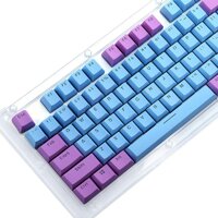HIGHMIGOU Translucent Double-Click PBT 104 KeyCaps Keycap + Translucent Space Bar, Backlight for Cherry MX Keyboard Switch (Key caps)