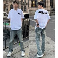 HIIXIIVI Áo Thun Unisex Tay Ngắn Cổ Tròn Dáng Rộng Kích Thước Ngoại Cỡ Thời Trang Năm Mới 2024