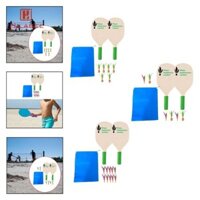 Hilabee 2 Miếng Vợt Đi Biển Bằng Gỗ Mái Chèo Bằng Gỗ Đa Năng Bề Mặt Vợt Lớn Cho Trẻ Em Sân Ngoài Trời Người Lớn Người Mới Bắt Đầu