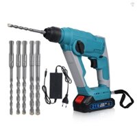 Hilivn) Búa điện không chổi than 21V 4000ipm 2.0J Búa không dây khởi động chính xác và điều khiển mô-men xoắn tối đa với đèn LED để khoan gỗ bê tông thép, phích cắm EU, 1 2000mah Ba