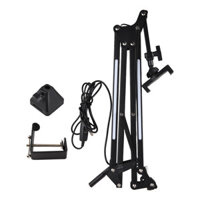 Hilivn) Chân đế micro Boom Arm có giá đỡ điện thoại 120 hạt LED RGB Chiếu sáng Độ sáng có thể điều chỉnh Độ sáng Bảo vệ rung Mic kim loại Boom Arm để phát trực tuyến chơi game Podcasting