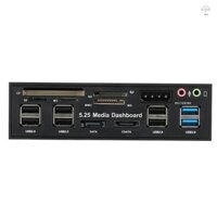 Hilivn) Hub USB 3.0 đa chức năng eSATA Cổng SATA Đầu đọc thẻ bên trong Bảng điều khiển PC Bảng điều khiển phương tiện Âm thanh phía trước cho SD MS CF TF M2 MMC Thẻ nhớ Phù hợp với 5.25