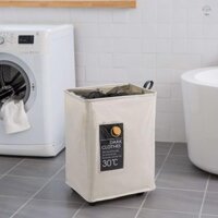 Hilivn) Lớn Có Thể Gập Lại Vải Oxford Giỏ Giặt Thùng Lưới Dây Rút Quần Áo Bẩn Hamper Có Tay Cầm 4 Thanh Hỗ Trợ 4 Bánh Xe Đa Năng 6 Loại Thẻ