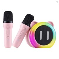 Hilivn) Máy Karaoke 2 Micro Không Dây BT Micro Và Loa KTV Bộ Hiệu Ứng Ánh Sáng RGB Mic Cầm Tay Hệ Thống Karaoke Di Động Sạc Cho Tiệc Gia Đình Ngoài Trời