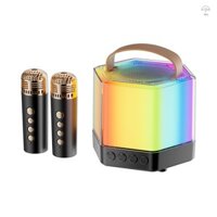 Hilivn) Máy Karaoke Bộ Micro Và Loa Không Dây Mini Với 2 Micrô Đèn Màu RGB Mic Cầm Tay Quà Tặng Cho Tiệc Sinh Nhật Máy Tính Để Bàn Ngoài Trời Di Động Micro Kép Kar