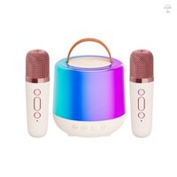 Hilivn) Máy Karaoke Bộ Micro Và Loa Không Dây Mini Với 2 Micro Bộ KTV Tại Nhà Đèn LED Màu Mic Cầm Tay Loa Karaoke Di Động Quà Tặng Cho Tiệc Sinh Nhật Bàn