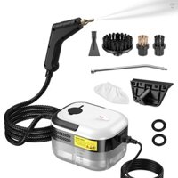 Hilivn) Máy làm sạch hơi nước cầm tay 1200W 15s Nhiệt nhanh 105°C/221°F Máy làm sạch sâu hơi nước nhiệt độ cao với bình nước 1200ml 3 đầu bàn chải 1 Xẻng 1 Dụng cụ cạo cửa sổ wi