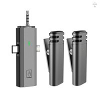Hilivn) Micro Lavalier không dây Mini Bộ thu 3 trong 1 cho điện thoại di động 360° Mic ve áo đa hướng Giảm tiếng ồn Tương thích với máy tính bảng điện thoại thông minh Android Type-C cho YouTub