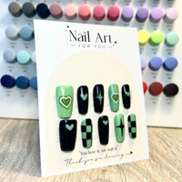 [hinailbar] Nailbox cao cấp xanh mint phối tim nổi bật - Mint Candy