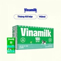 hình 48 hộp sữa tươi   100 % vinamilk hộp 110ml