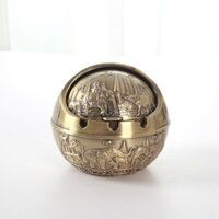 Hình Cầu Lớn Gạt Tàn Thuốc Lá Sáng Tạo Retro Tròn Kim Loại Cao Cấp Chống Rơi Đa Năng Thiết Thực Bàn Cà Phê Gạt Tàn