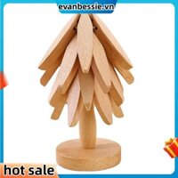 Hình Cây Thiết Kế Đứng Bằng Gỗ Chân Máy Trang Trí Chống Bỏng Chịu Nhiệt Bàn Thảm Coaster Gỗ Placemat Nồi