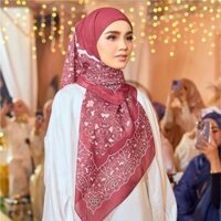 [Hình Chữ Nhật] 2024 Khăn Trùm Đầu Phong Cách Mới Tencel Cotton Khăn Vuông Họa Tiết Khăn Trùm Đầu Khăn Malay Thoải Mái Hàng Có Sẵn