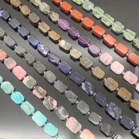 Hình chữ nhật phẳng Hạt đá tự nhiên Phụ kiện tự làm Sodalite Labradorite Amazonite