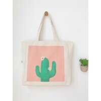 [Hình chụp thật] Túi Tote Túi Vải Leo Canvas Xương Rồng Hoa