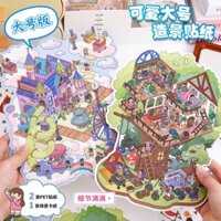 Hình dán cảnh quan Phiên bản lớn Hình ảnh thu nhỏ 3D Hình dán thủ công xếp chồng lên nhau bằng tay Hình dán diy TWFC